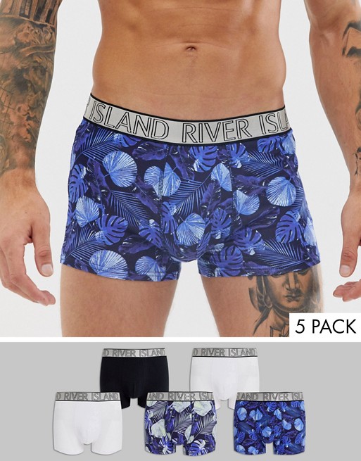 River Island trunks with floral print 5 pack