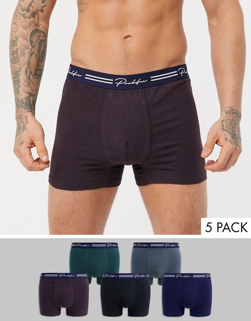 River Island trunks with prolific waistband in dark multi 5 pack