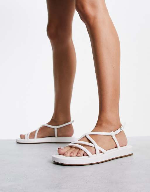 White hot sale sandals flat