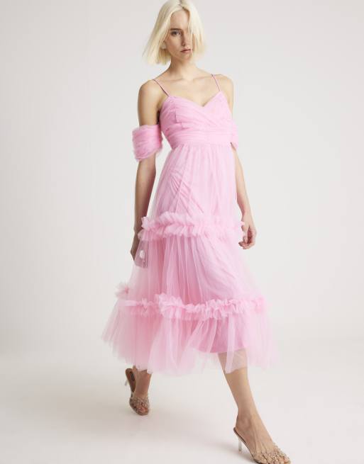 river island midi dress with ruffle detail in pink floral Buy River Island Pink Premium 3D Mini Dress from Next USA
