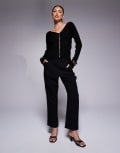 [River Island] River Island tux cigarette pants in black 10 BLACK