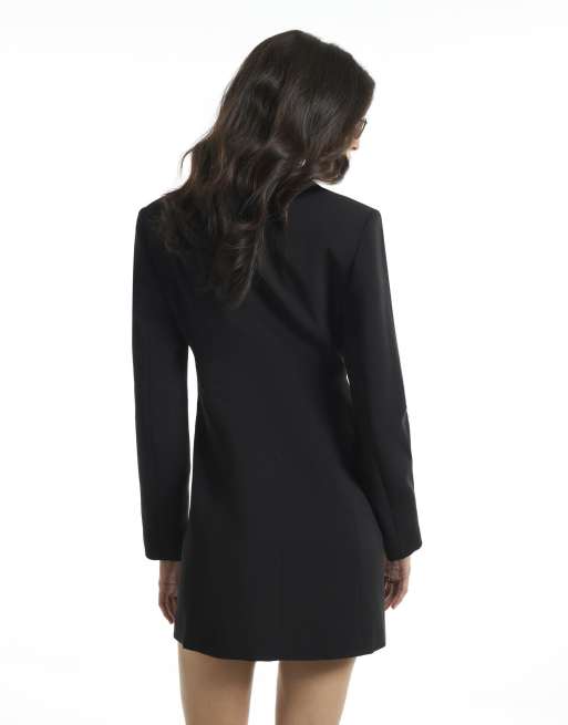 River Island Tux cinched blazer dress in black, 4 of 4