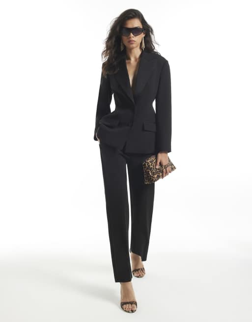 River Island Tux detail blazer in black, 2 of 4