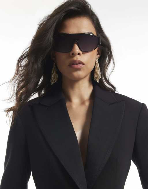 River Island Tux detail blazer in black, 3 of 4