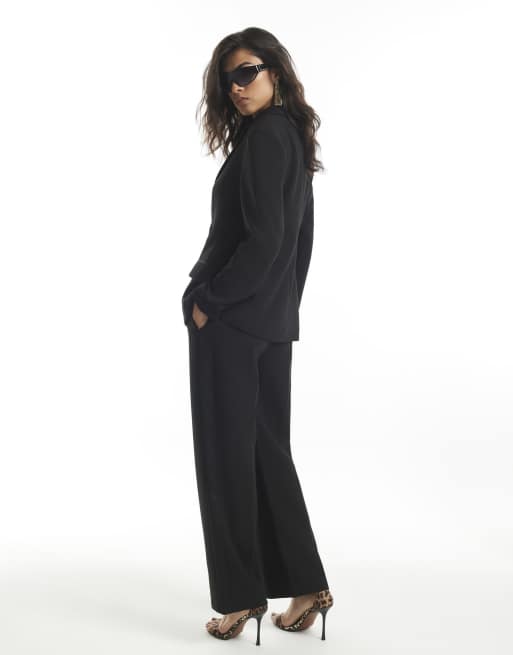 River Island Tux detail slim leg trousers in black, 4 of 4