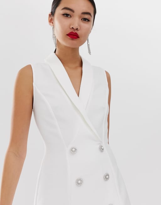 River island white tux hot sale dress