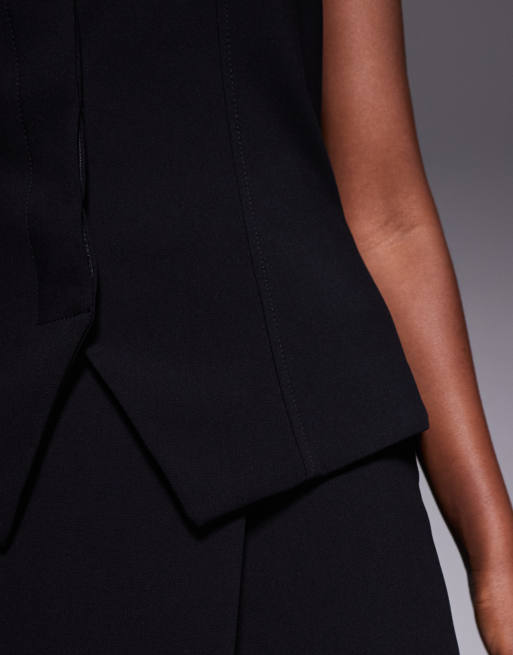 River Island tuxedo style waistcoat in black , 4 of 4