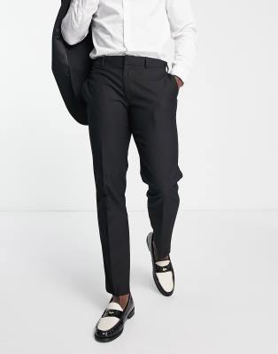 River Island tuxedo suit pants in black