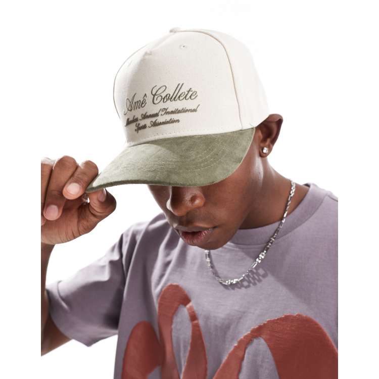 River Island twill cap in khaki and neutral ASOS