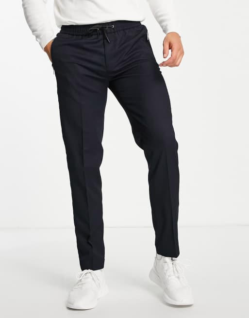 Navy discount twill joggers