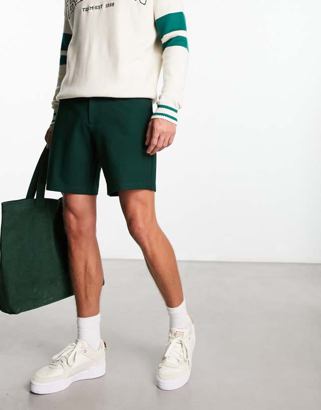 River Island twill shorts in green