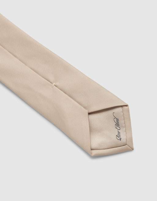 River Island Twill tie and printed handkerchief set in stone, 2 of 3