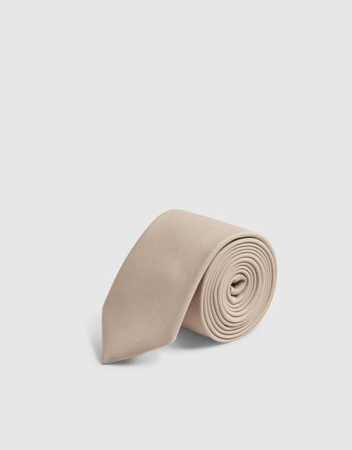 River Island Twill tie and printed handkerchief set in stone, 3 of 3