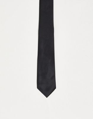 River Island twill tie in black