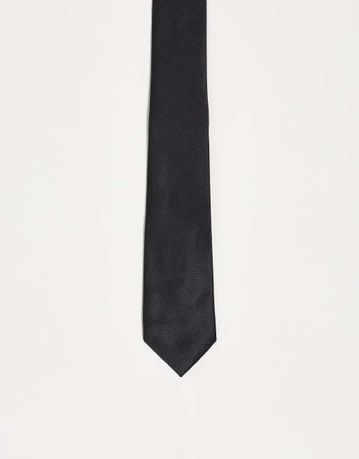 River Island twill tie in black | ASOS