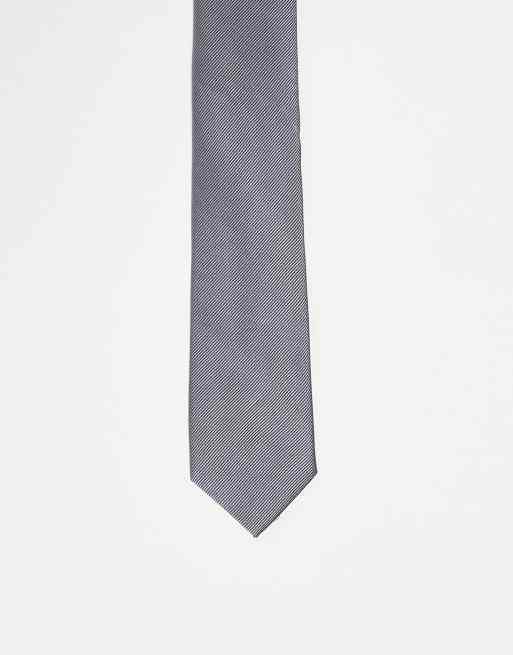 River Island twill tie in gray