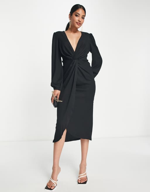 River island black store midi dress