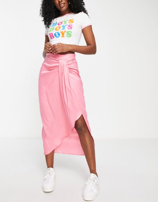 Pink skirt river island hotsell