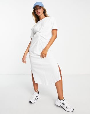 twist front t shirt dress