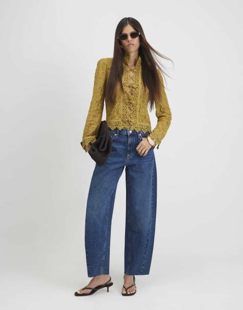 River Island Twist seam barrel leg jeans in denim - medium - view 1
