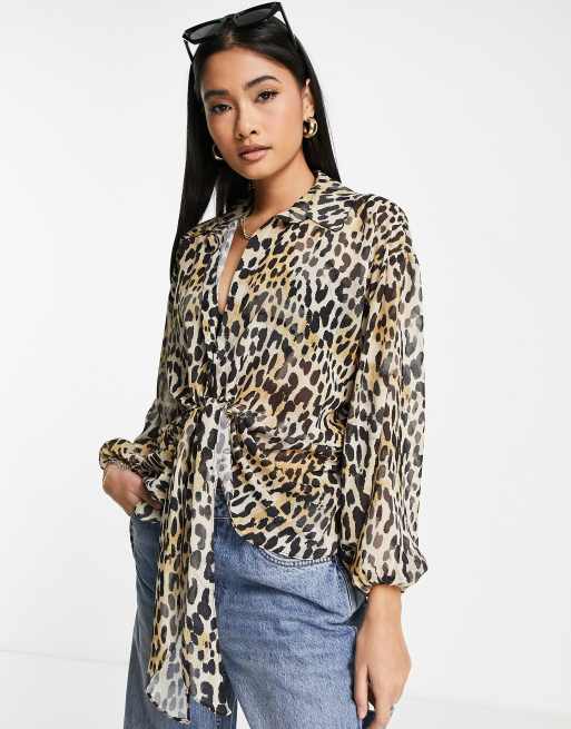 River island best sale leopard print shirt