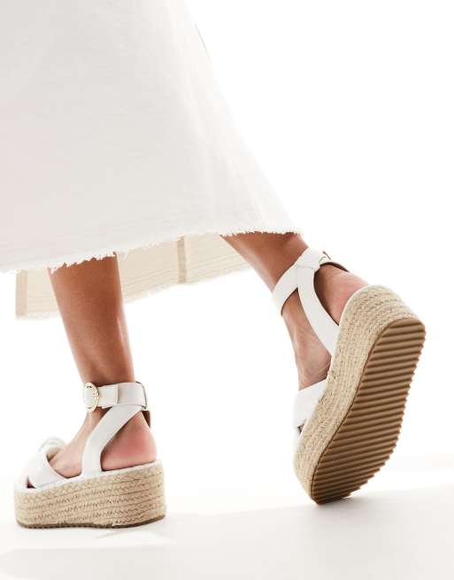 River Island two part espadrille sandal in white ASOS