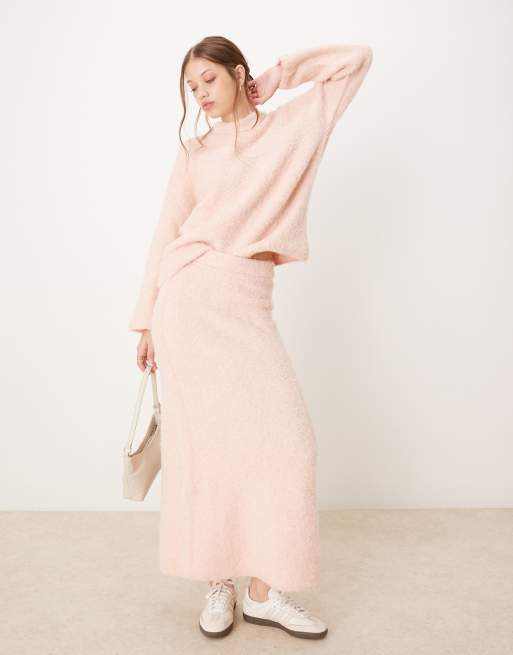 Pink midi skirt river island best sale