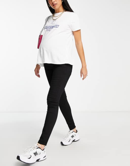 River Island Umstandsmode – Kaia – 2er-Pack Jeans mit engem Schnitt in Blau und Schwarz, 3 von 4