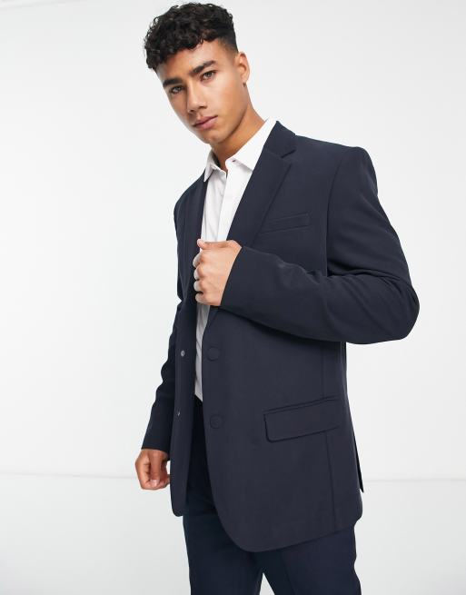 River Island unlined blazer in navy