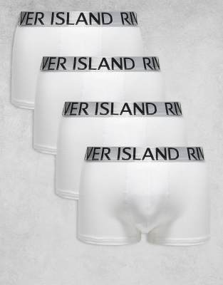 River Island – Unterhosen im 4er-Pack in Weiß - view 1
