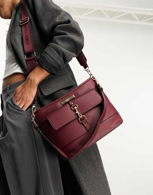 River Island Utility cross body bag in burgundy