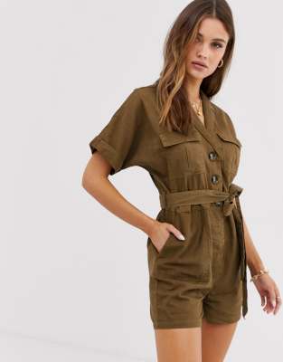 river island gold playsuit