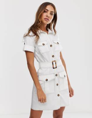 river island denim utility dress