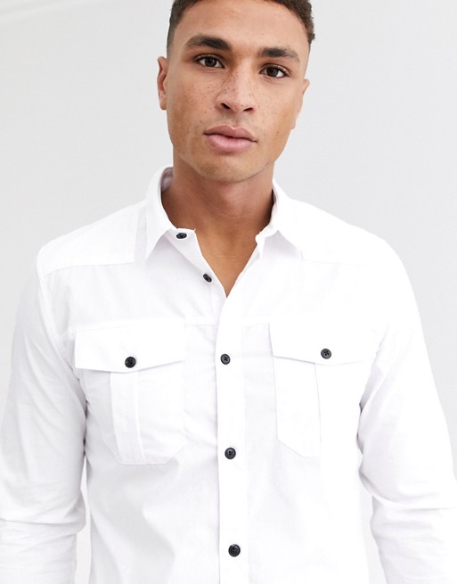 River Island utility shirt in white