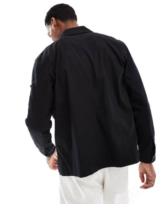 River Island utility tech shacket in black | ASOS