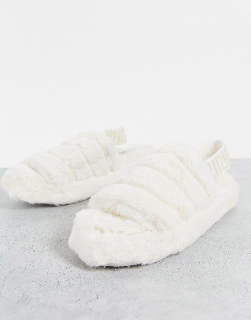 River Island vamp flatform slipper in cream-White