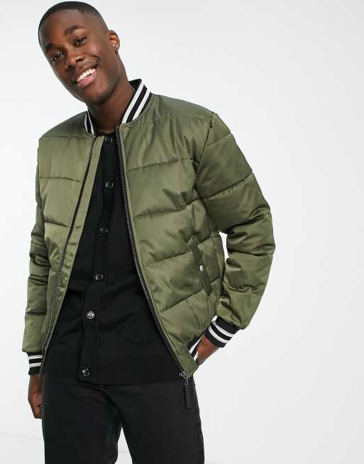 River island khaki bomber on sale jacket