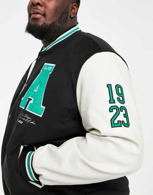 River Island varsity jacket in green