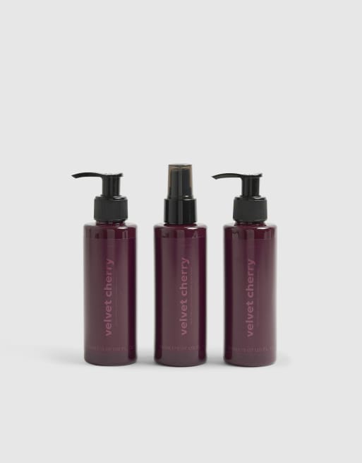River Island velvet cherry body wash body mist & body lotion gift set, 3 of 3