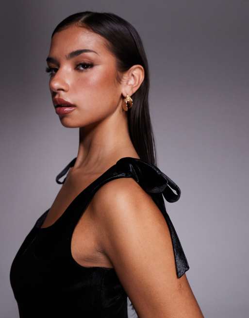 River Island velvet corset top in black , 3 of 4