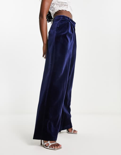 Navy Velour Wide Leg Joggers – Highstreet Outlet UK