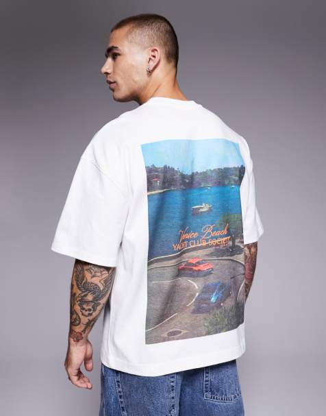 River Island 'venice beach yacht club' oversized t-shirt in white