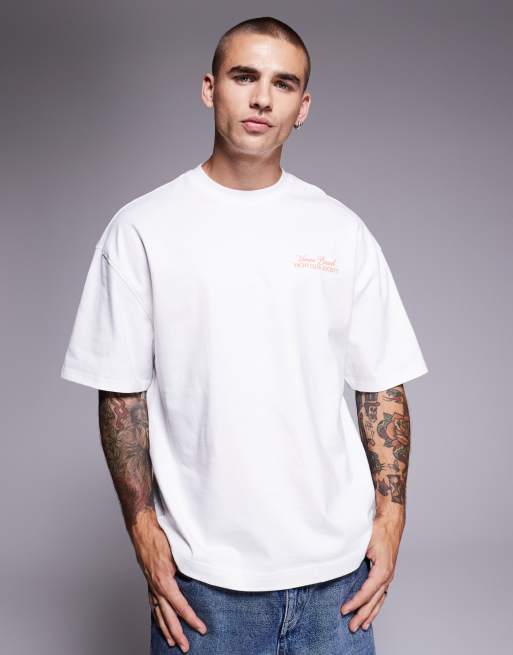 River Island 'venice beach yacht club' oversized t-shirt in white