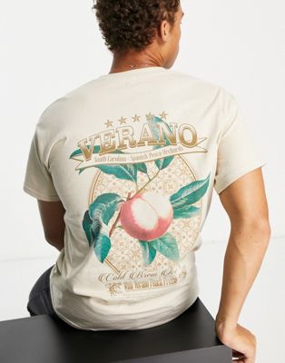 River Island verano t-shirt in ecru