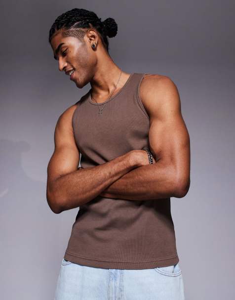 River Island vest in dark brown - view 1
