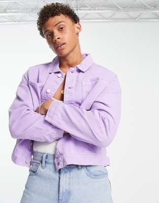 River Island boxy denim jacket in purple - ASOS Price Checker