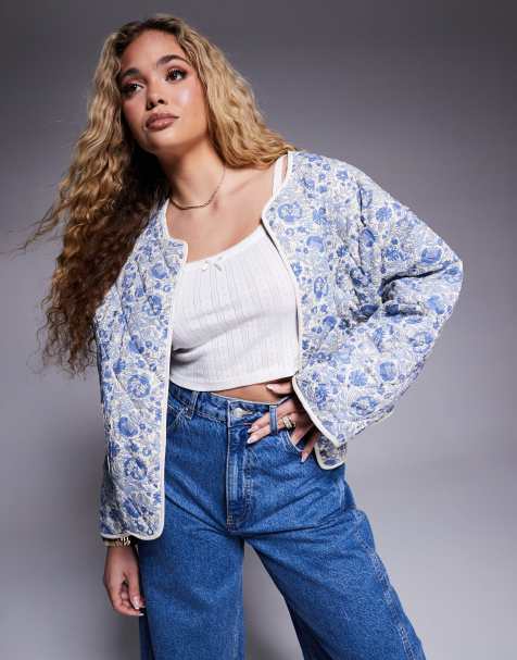 River Island - Veste réversible à fleurs - Bleu - view 1