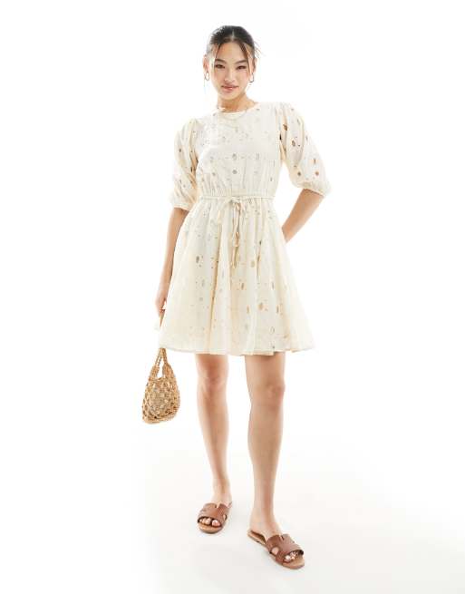 River Island - Vestito corto godet in pizzo sangallo, 4 di 4