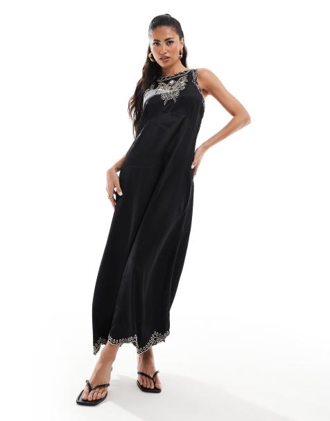 River Island - Vestito midi nero con cut-out - view 1