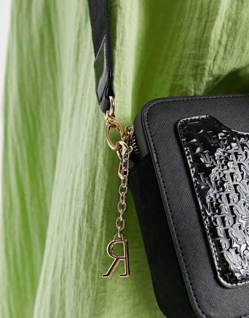 River Island Crossbodytas Met Monogram in het Zwart